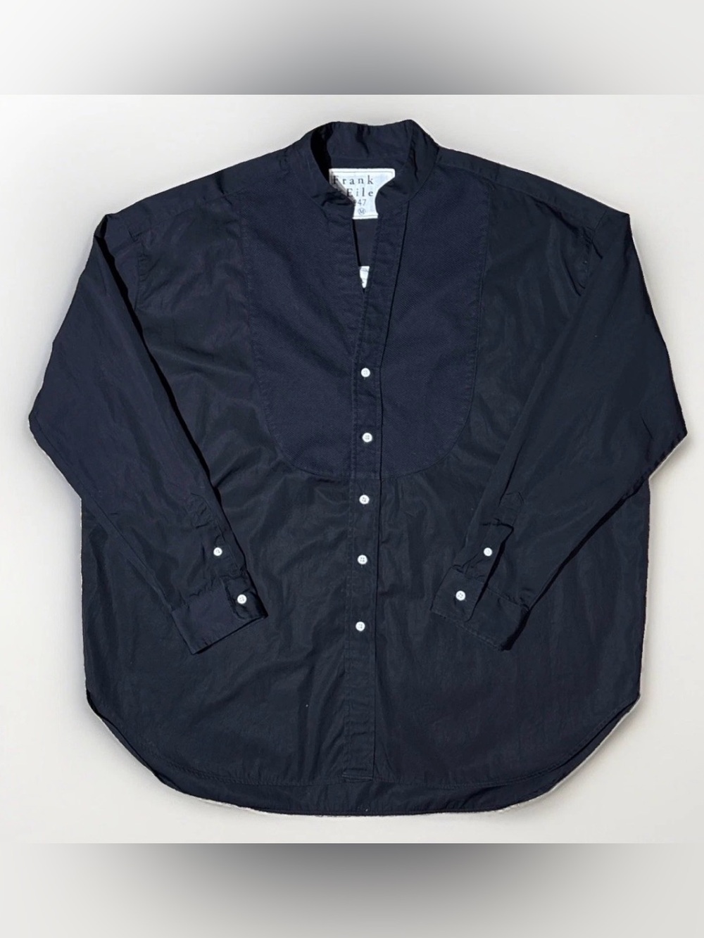Frank & Eileen Victoria Women’s Italian Tuxedo Shirt in Black Size: Medium